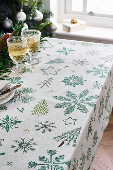 Green Christmas Tree Wipe Clean Table Cloth