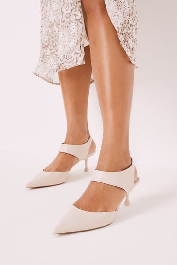 Bone Cream Forever Comfort® Leather High Cut Point Toe Heels