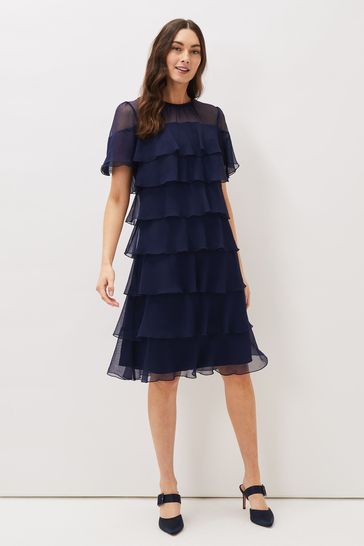 Phase Eight Blue Nika Layered Shift Dress