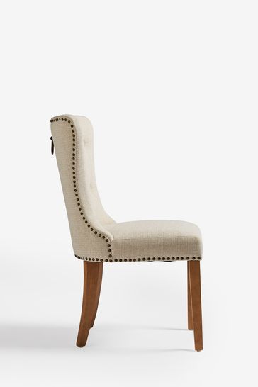 Tweedy Plain Light Natural Blair Oak Effect Leg Dining Chairs Set of 2
