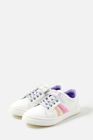 white trainers with rainbow