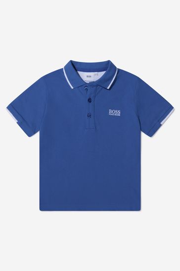 Boys Cotton Pique Embroidered Logo Polo Shirt