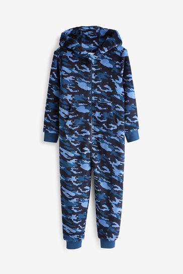 Buy Blue Camouflage Fleece All In One 3 16yrs from the Next UK online shop