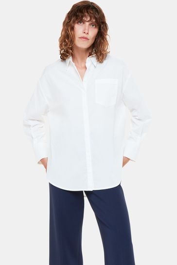 Whistles Blue Camilla Wide Leg Trousers 