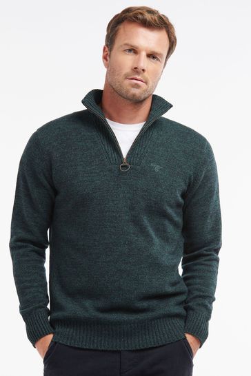 Men's barbour essential lambswool store half zip sweater