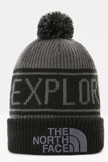 The North Face Blue Retro Pom Beanie Hat