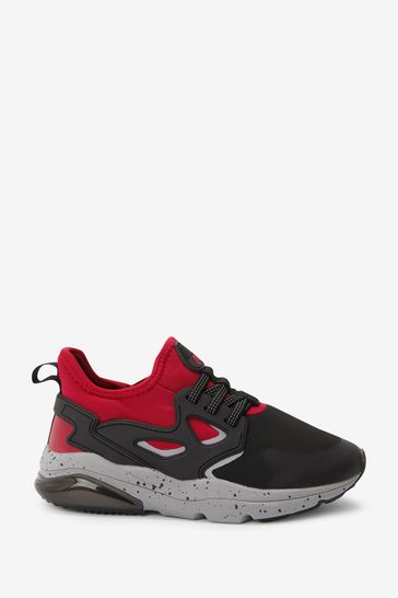 Red/Black Elastic Lace Trainers