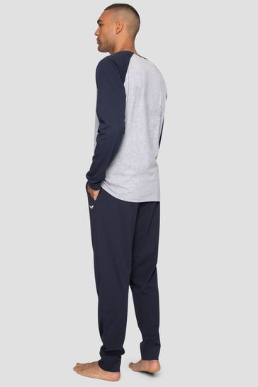 Threadbare Black Cotton Blend Long Sleeve Pyjamas Set