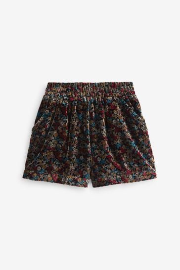 Buy Multi Floral Printed Velvet Shorts 3 16yrs from Next Luxembourg