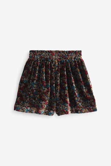 Buy Multi Floral Printed Velvet Shorts 3 16yrs from Next Luxembourg
