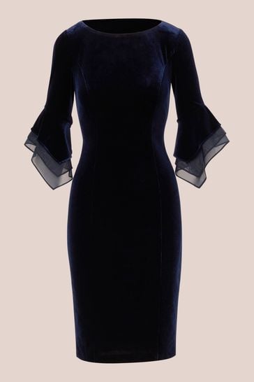 Blue velvet calvin klein hotsell dress