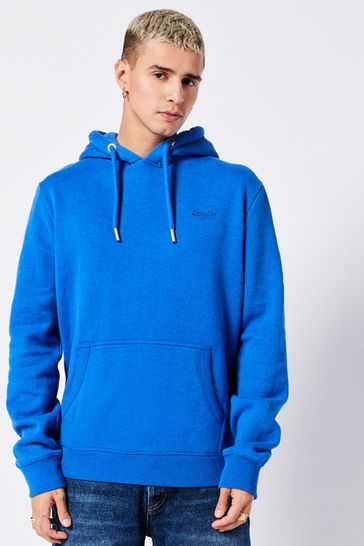 Superdry Bright Blue Organic Cotton Vintage Logo Embroidered Hoodie
