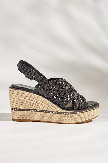 Macrame wedge sandals top