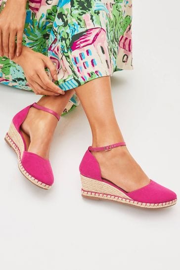 Bright Pink Regular/Wide Fit Forever Comfort® Closed Toe Wedges