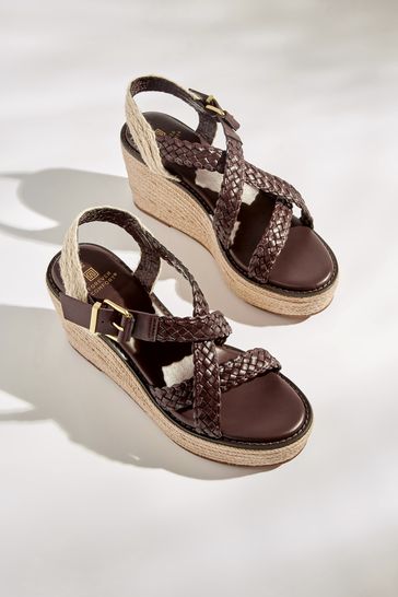Chocolate brown 2025 wedge sandals