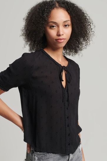 Buy Superdry Black Vintage Short Sleeve 