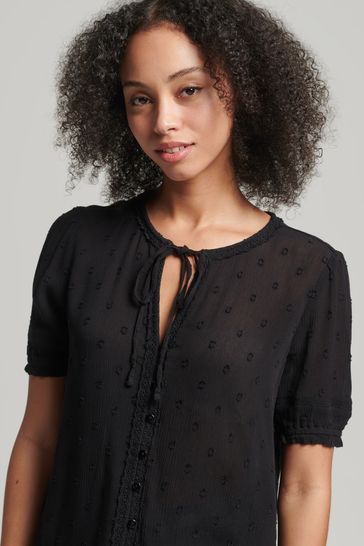 Buy Superdry Black Vintage Short Sleeve 