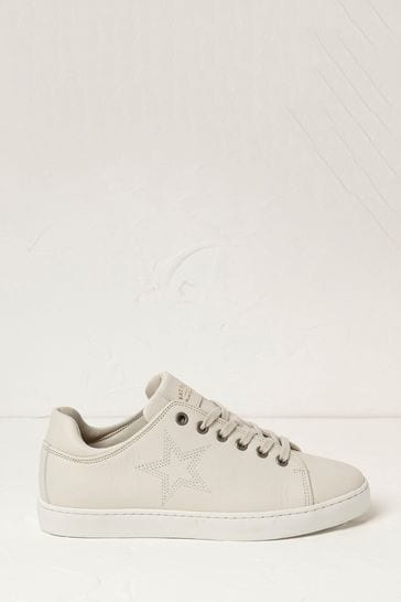 FatFace Natural Thea Leather Star Trainers