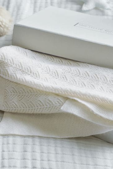 The White Company White Cashmere Christening Blanket