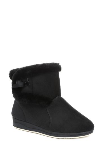 Buy Pavers Black Wide Fit Slipper Boots from Next Ireland