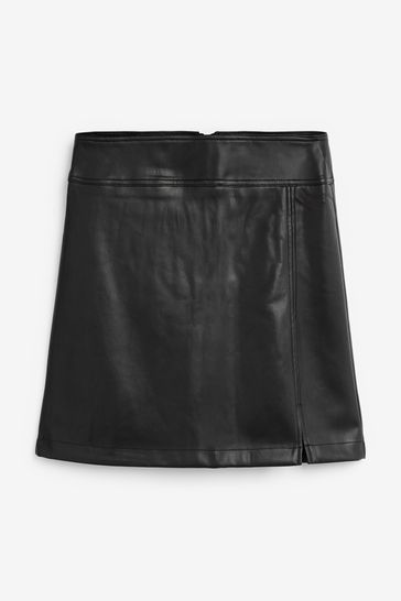 Black outlet pu skirt