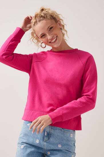 Bright Pink Essentials Cotton Jersey Sweatshirt