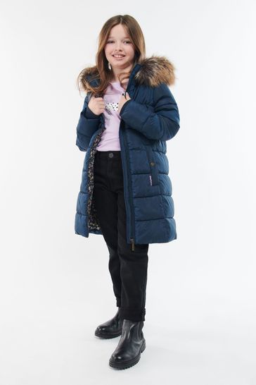 Barbour® Girls Navy Blue Rosoman Quilted Jacket