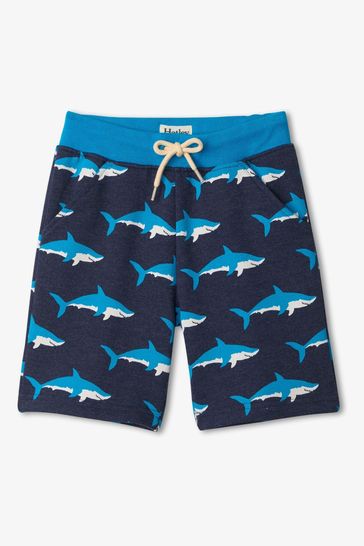 Hatley Blue Swimming Sharks Terry Shorts