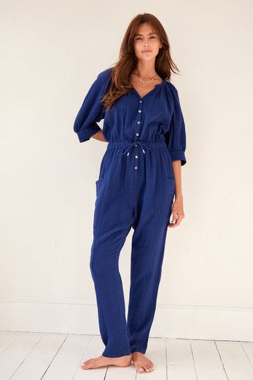 Navy blue sale jump suit