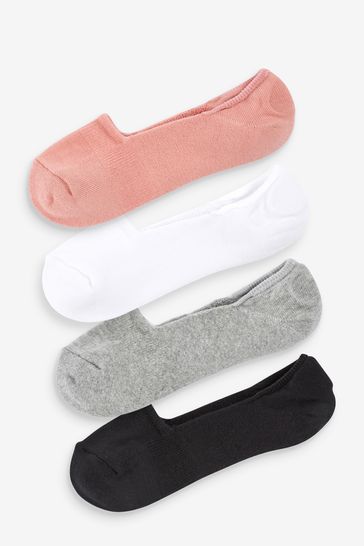 Pack de 4 pares de calcetines deportivos invisibles de tejido mixto con planta acolchada