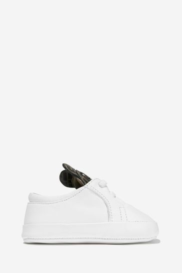 Baby Unisex Leather Logo Trainers in White