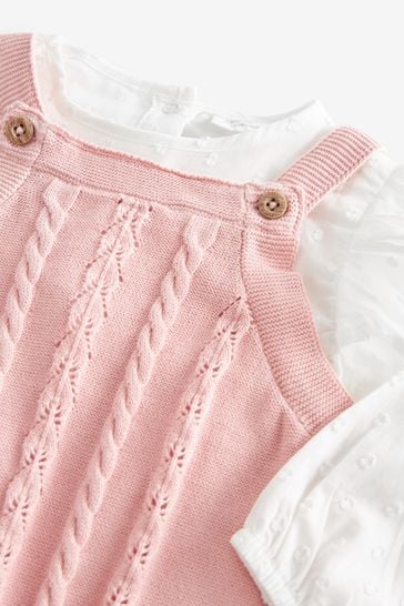 Pink knitted romper online