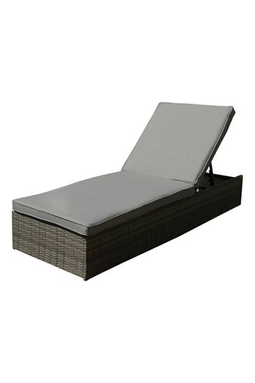 Charles Bentley Grey Garden Rattan Sun Lounger