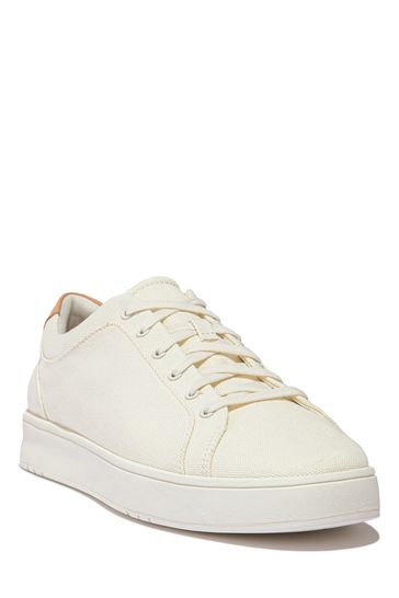 Fitflop Mens Cream Rally Ii Canvas Trainers