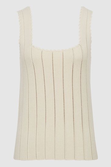 Buy Reiss Neutral Dory Stitch Interest Square Neck Vest from Next Denmark