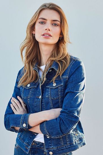 Blue cotton jacket deals