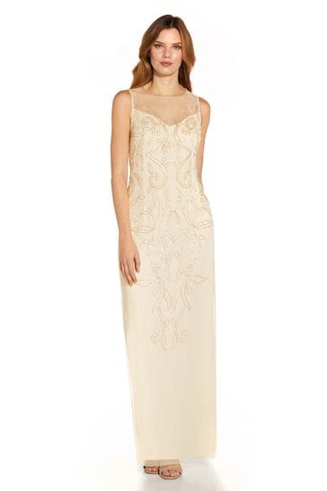 Adrianna Papell Papell Studio Beaded Illusion Gown