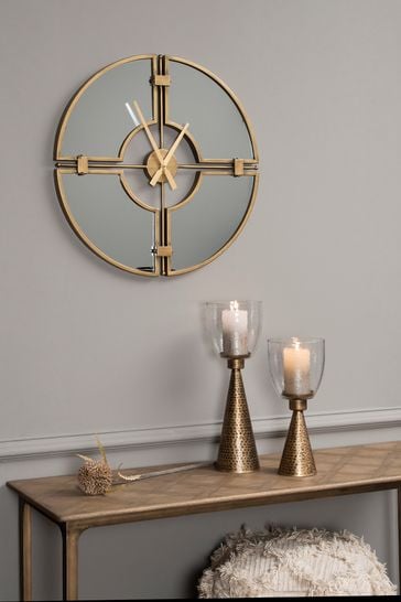 Libra Gold Gold Destiny Mirrored Wall Clock
