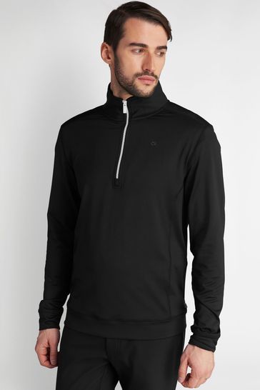 Calvin Klein Golf Orbit Half Zip Black Pullover