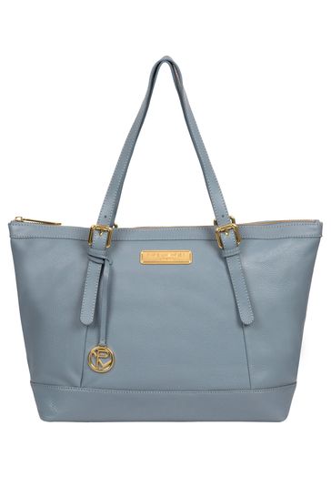 Blue canvas top tote bag