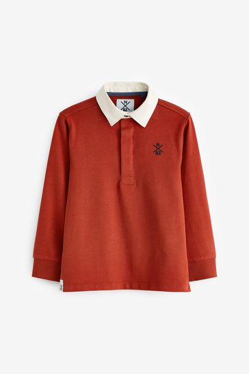 Orange Long Sleeve Rugby Polo Shirt (3-16yrs)