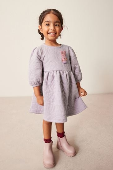Buy Lilac Purple Quilted Sweat Dress 3mths 7yrs from Next Estonia