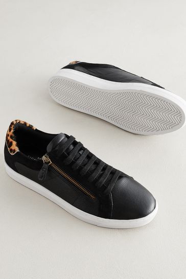 Black trainers with zip deals