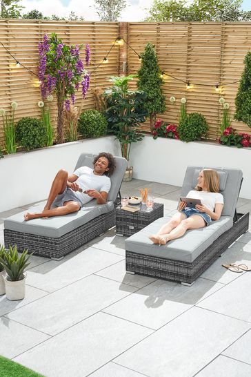 Buy Nova Outdoor Living Grey Rimini Sunlounger from the Next UK