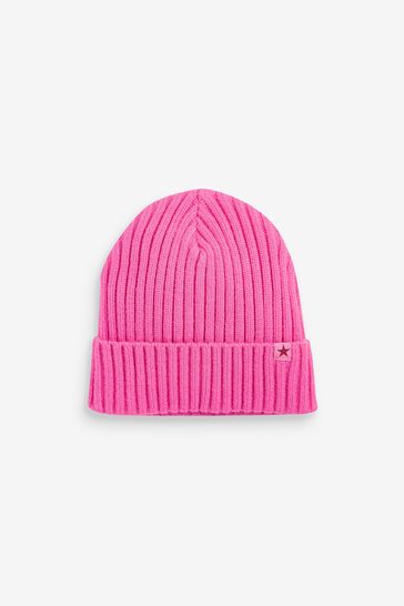 Buy Bright Pink Rib Beanie Hat 1 16yrs from Next Netherlands