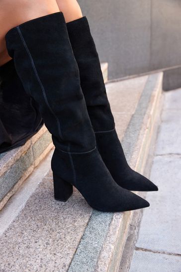 Knee high suede slouch outlet boots