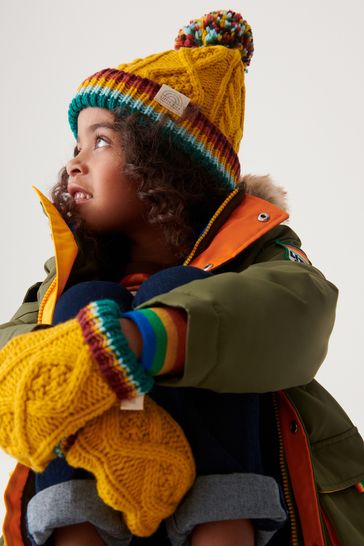 Little Bird by Jools Oliver Yellow Hat and Mittens/Gloves Set