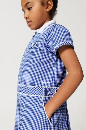 Light blue outlet gingham playsuit
