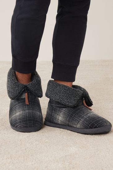 Grey Next Zip Slipper Boots
