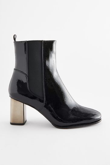 Metal heel deals ankle boots